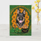 St. Patricks - Goldschatz - Schäferhund - Kuno Karte (Gelbe Blume)