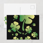 St. Patricks Gradient Clover Feiertagspostkarte (Vorne/Hinten)