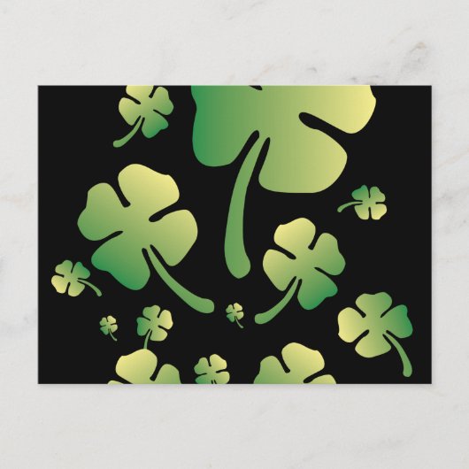 St. Patricks Gradient Clover Feiertagspostkarte (Vorderseite)