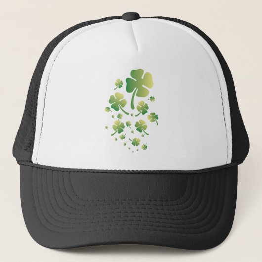 St. Patrick's Gradient Clover Truckerkappe (Vorderseite)