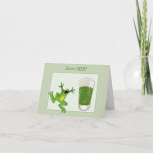 St. Patrick's Green Beer and Frog card Karte
