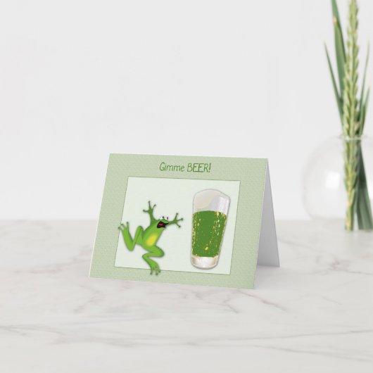 St. Patrick's Green Beer and Frog card Karte (Vorderseite)