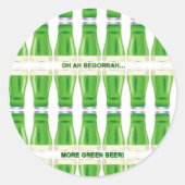 St. Patrick's Green Beer Pattern Runder Aufkleber (Vorderseite)