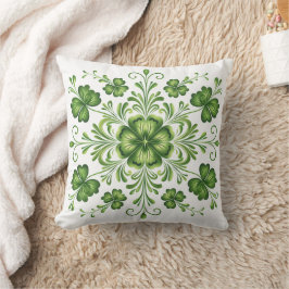 St. Patrick's Green Clover Elegance Illustration Kissen