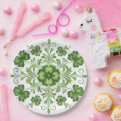 St. Patrick's Green Clover Elegance Illustration Pappteller (Party)
