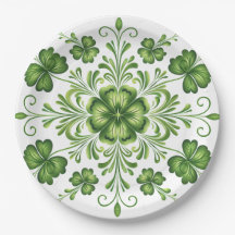 St. Patrick's Green Clover Elegance Illustration