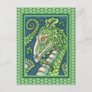 ST. PATRICK'S GREEN KLEEBLATT DRAGON, IRISH FANTAS POSTKARTE