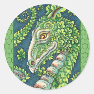 ST. PATRICK'S GREEN KLEEBLATT DRAGON, IRISH FANTAS RUNDER AUFKLEBER
