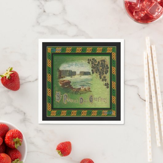 St. Patrick's Greetings Celtic Knot Border Napkins Serviette (Beispiel)