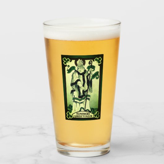 St. Patricks Greetings (Erin Go Braugh) Glas (Vorne (Gefüllt))