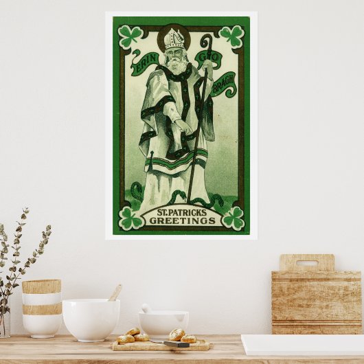 St. Patricks Greetings (Erin Go Braugh) Poster (Küche)