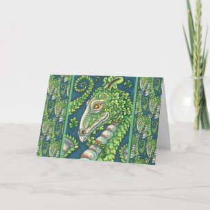 ST. PATRICK'S GRÜNER KLEEBLATT-DRACHE, IRISCHE FAN FEIERTAGSKARTE