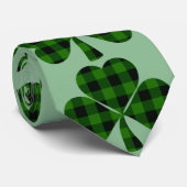 St. Patricks grünes Kleeblatt, karierte Kleeblätte Krawatte (Gerollt)