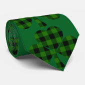 St. Patricks grünes Kleeblatt, karierte Kleeblätte Krawatte (Gerollt)