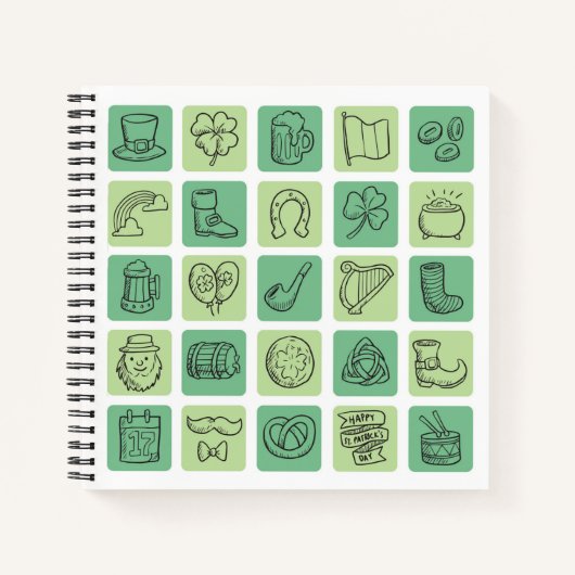 St. Patrick's Hand Drawn Icons ID635 Notizblock (Vorderseite)