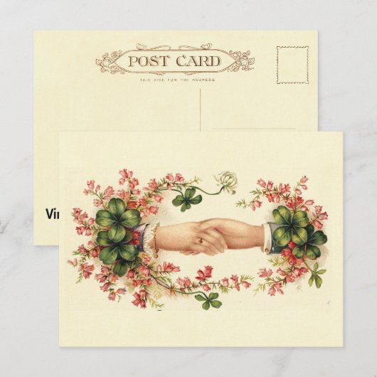 St. Patrick's Handshake Postkarte (Vorne/Hinten)