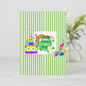 St. Patrick's Happy Birthday Einladung (Stehend Vorderseite)