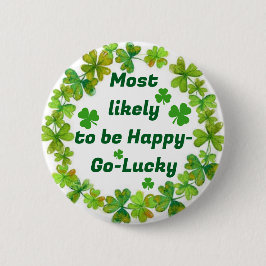 St. Patrick's Happy Go Lucky Button