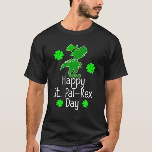 St Patrick's HAPPY ST PAREX DAY Rex Dinosaur Funny T-Shirt (Vorderseite)