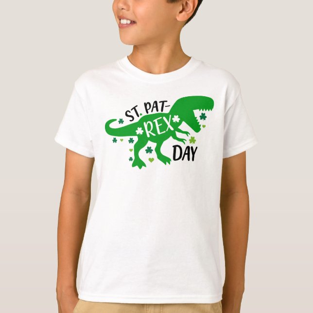 St Patrick's HAPPY ST PAT-REX DAY T-Rex Dinosaur T-Shirt (Vorderseite)
