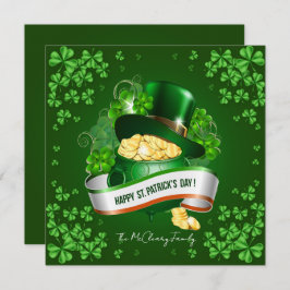 St Patrick's Hat and Pot of Gold Holiday Card Feiertagskarte