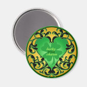 St. Patrick's Heart Lucky Charm Magnet (Vorderseite/Rückseite)
