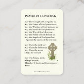 St. Patrick's  Holy Card Catholic Prayer Visitenkarte (Rückseite)