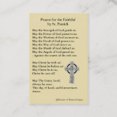 St. Patrick's Holy Card Kleeblatts Bischof Visitenkarte (Rückseite)