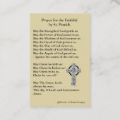 St. Patrick's Holy Card mit irischem Gebet Visitenkarte (Rückseite)