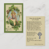 St. Patrick's Holy Card mit irischem Gebet Visitenkarte (Vorne/Hinten)