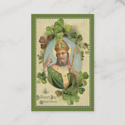 St. Patrick's Holy Card mit irischem Gebet Visitenkarte (Vorderseite)