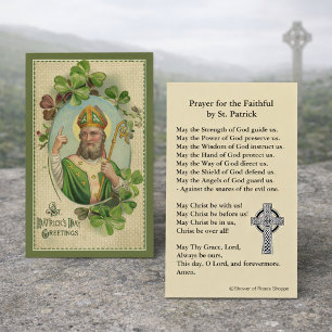 St. Patrick's Holy Card mit irischem Gebet Visitenkarte