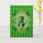 St. Patrick's Hund mit Kleeblättern Zeichnend Kart Karte (Gelbe Blume)