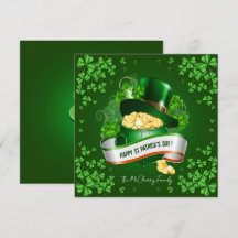St. Patricks Hut und Topf mit Gold Feiertagskarte