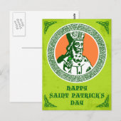 St. Patricks im Vintagen Stil Postkarte (Vorne/Hinten)