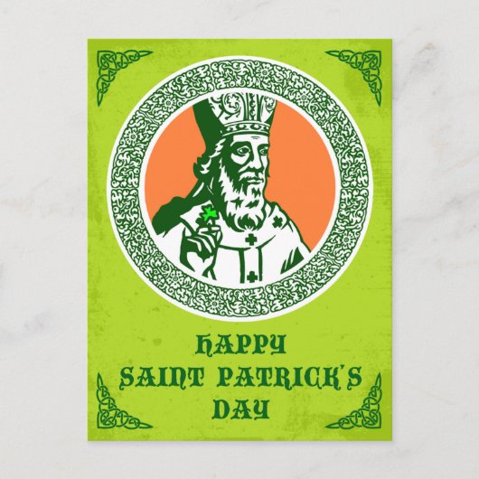 St. Patricks im Vintagen Stil Postkarte (Vorderseite)