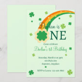 St. Patrick's Irischer Erster 1. Geburtstag Einladung (Vorne/Hinten)