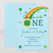 St. Patrick's Irischer Erster 1. Geburtstag Einladung (Vorne/Hinten)