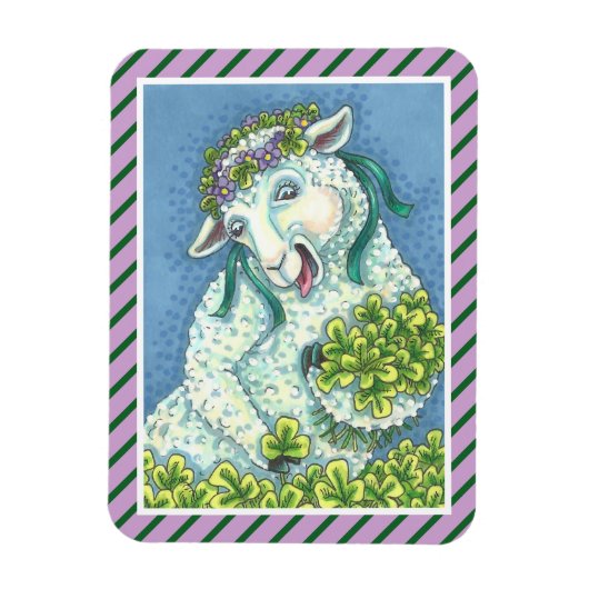 ST. PATRICK'S IRISH EWE & KLEEBLATTS MAGNET (Vertikal)