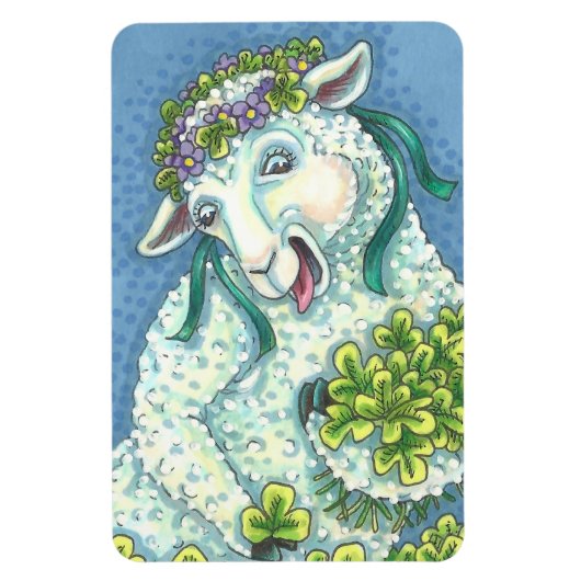 ST. PATRICK'S IRISH EWE & KLEEBLATTS MAGNET (Vertikal)