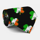 St Patricks Irish Flag Kleeblatt im Grunge-Stil Krawatte (Gerollt)