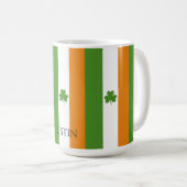 St Patrick's Irish Flag w Kleeblatt | Muster Kaffeetasse (VorderseiteRechts)