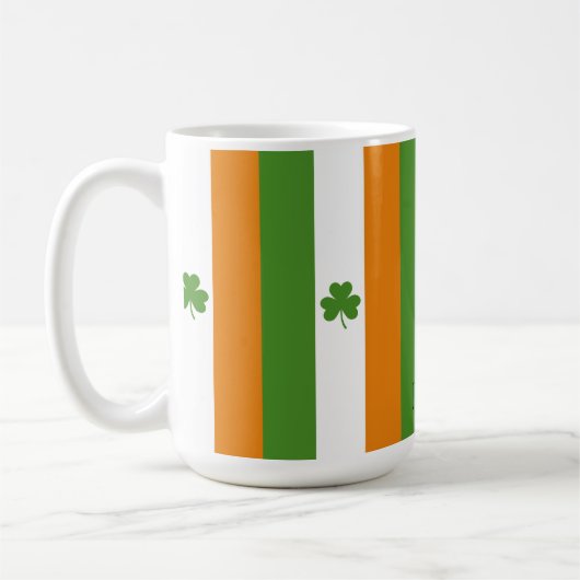 St Patrick's Irish Flag w Kleeblatt | Muster Kaffeetasse (Links)