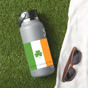 St Patrick's Irish Flag w Kleeblatt Personalisie Aufkleber