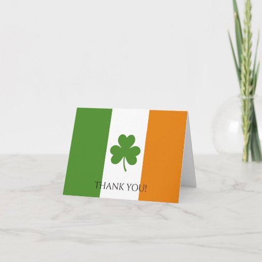 St Patrick's Irish Flag w Kleeblatt | Personalisie Dankeskarte (Vorderseite)