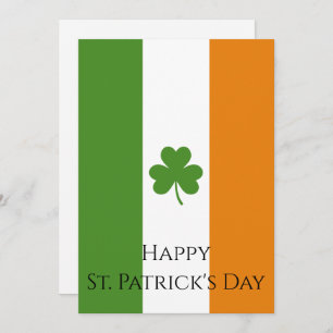 St Patrick's Irish Flag w Kleeblatt   Personalisie Feiertagskarte
