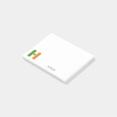 St Patrick's Irish Flag w Kleeblatt | Personalisie Post-it Klebezettel (angewinkelt)
