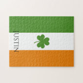 St Patrick's Irish Flag w Kleeblatt | Personalisie Puzzle (Horizontal)
