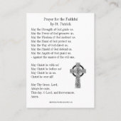 St. Patrick's Irish Ireland Heilige Gebetskarte Visitenkarte (Rückseite)