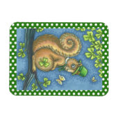 ST. PATRICK'S IRISH LEPRECHAUN SQUIRREL MAGNET (Horizontal)